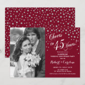Verjaardag 45ste verjaardag met foto zilver rood kaart (Voorkant / Achterkant)