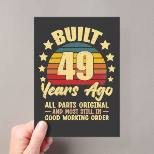 Verjaardag 49th Jubileum 49 Jaar Gebouwd Funny Acryl Uitnodigingen