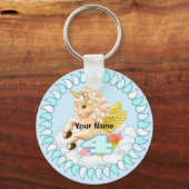 Verjaardag 4 Eenhoorn aangepaste sleutelhanger (Voorkant)