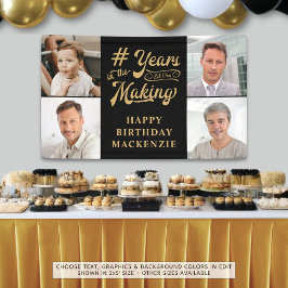 Verjaardag 4 foto's Jaren in het maken van zwart g Spandoek