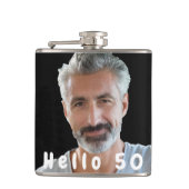 Verjaardag 50 foto jongens tekst heupfles (Voorkant)