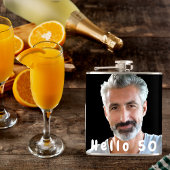 Verjaardag 50 foto mannen tekst heupfles