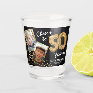 Verjaardag 50 jaar 2 foto shot glas
