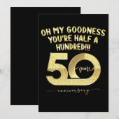 Verjaardag 50 Oh Mijn Goedheid Je Bent Halverwege  Kaart (Voorkant / Achterkant)