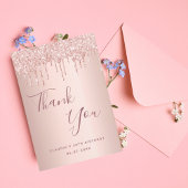 Verjaardag 50 roos gouden druppels bedankkaart