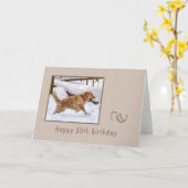 Verjaardag, 50e, Golden Retriever Dog in Snow Kaart (Gele Bloem)