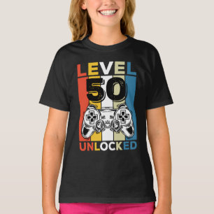 Verjaardag 50e Level Ontgrendeld 50 Gamen Vintage T-shirt