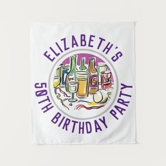 Verjaardag 50e Verjaardag Tapijt Wandkleed (Voorkant)