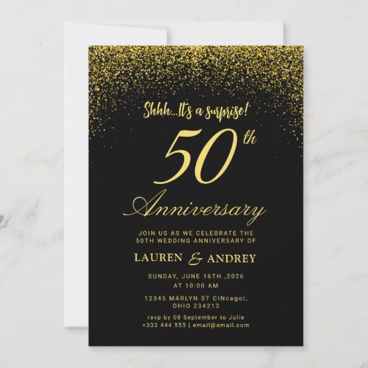 Verjaardag 50ste huwelijksjubileum kaart (Voorkant)