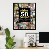 Verjaardag 51 Fotocollage waardoor AGE er goed uit Poster (Thuiskantoor)