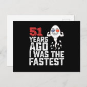 Verjaardag 51 jaar geleden was ik het snelst briefkaart (Voorkant / Achterkant)