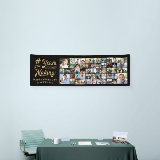 Verjaardag 53 Fotocollage Jaren in de maak Spandoek (Beurs)