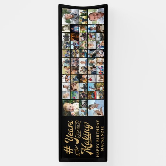 Verjaardag 53 Fotocollage Jaren in de maak Spandoek (Verticaal)