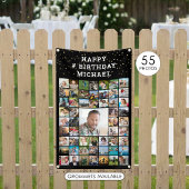 Verjaardag 55 Foto Collage Aangepaste Tekst en Kle Spandoek