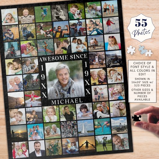 Verjaardag 55 Foto Collage FANTASTISCH SINDS Legpuzzel