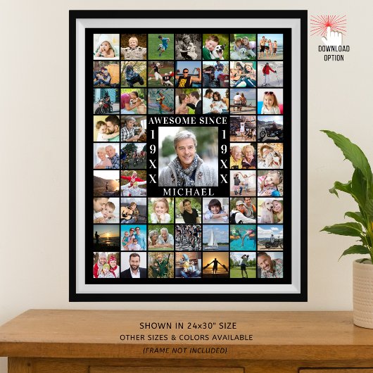 Verjaardag 55 Foto Collage FANTASTISCH SINDS Poster