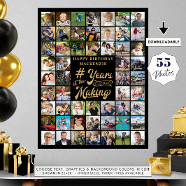 Verjaardag 55 Fotocollage Jaren in de maak Poster