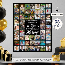 Verjaardag 55 Fotocollage Jaren in de maak Poster