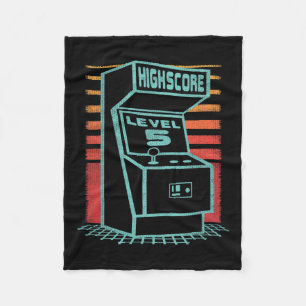 Verjaardag 5 Jaar Oude Retro Gamer Level Up Ontgre Fleece Deken
