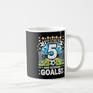 Verjaardag 5 Voetbal 5 Jaar Voetbal 5e Voetbal Koffiemok