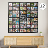 Verjaardag 60 Foto Collage Persoonlijk Wandkleed