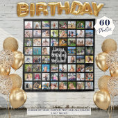 Verjaardag 60 Foto Collage Persoonlijk Wandkleed