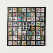 Verjaardag 60 Foto Collage Persoonlijk Wandkleed (Voorkant (horizontaal))