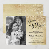 Verjaardag 60 jaar verrassen met foto - Goud Kaart (Voorkant / Achterkant)