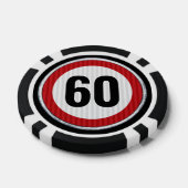 VERJAARDAG 60 Snelheidslimiet Bord ANY AGE Poker Chips (Enkel)