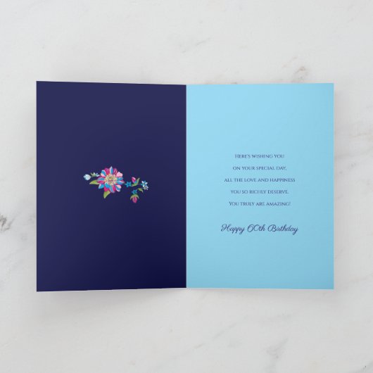 Verjaardag, 60e, heldere, gedurfde en kleurrijke b kaart (Binnen)