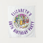 Verjaardag 60e verjaardag Tapijt Wandkleed (Voorkant)