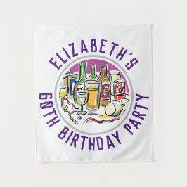 Verjaardag 60e verjaardag Tapijt Wandkleed