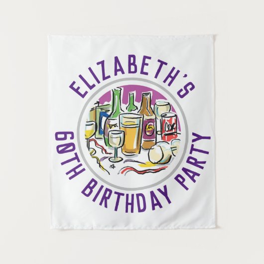 Verjaardag 60e verjaardag Tapijt Wandkleed (Voorkant)