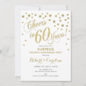 Verjaardag 60ste huwelijksverjaardag - Wit & Goud Kaart (Voorkant)