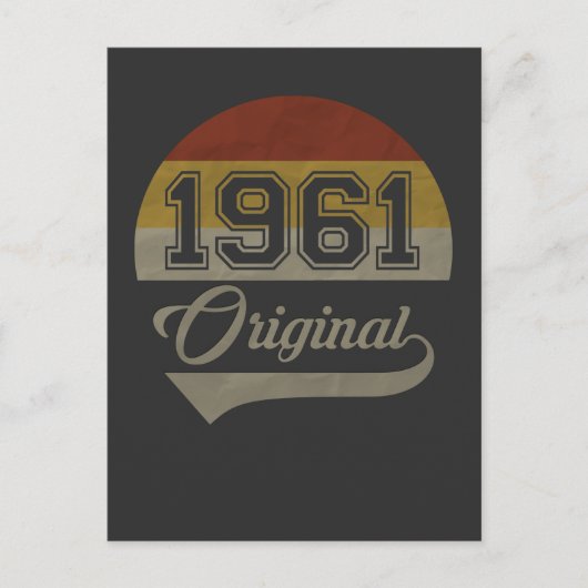 Verjaardag 60ste verjaardag origineel 1961 man vro briefkaart (Voorkant)
