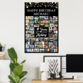 Verjaardag 62 Fotocollage # Jaren in de Making Poster (Thuiskantoor)