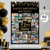 Verjaardag 62 Fotocollage # Jaren in de Making Poster