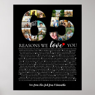 verjaardag 65 redenen waarom ik van je hou pensioe poster