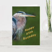 Verjaardag, 65e, Great Blue Heron Bird Note Kaart (Voorkant)