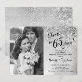 Verjaardag 65e verjaardag met foto - Zilver Kaart (Voorkant / Achterkant)