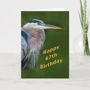 Verjaardag, 67e, Great Blue Heron Bird Note Kaart