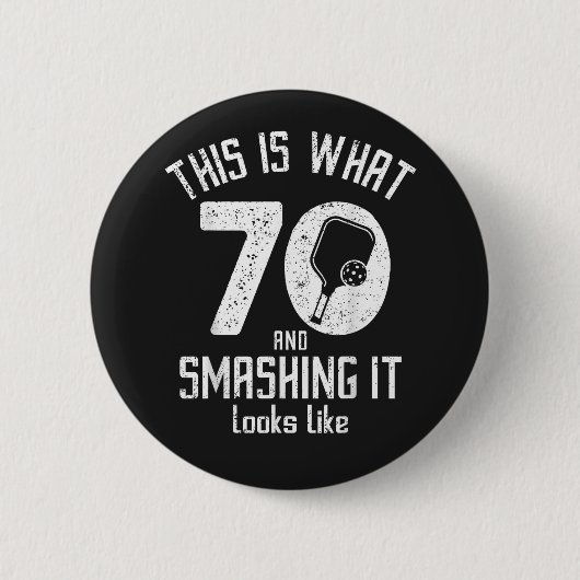 Verjaardag 70 Jaar Oud Liefde Pickleball Ronde Button 5,7 Cm (Voorkant)