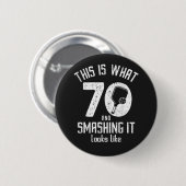 Verjaardag 70 Jaar Oud Liefde Pickleball Ronde Button 5,7 Cm (Voorkant /achterkant)