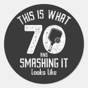 Verjaardag 70 Jaar Oud Liefde Pickleball Ronde Sticker