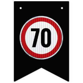 VERJAARDAG 70 Jaar Snelheidslimiet Bord Vlaggetjes
