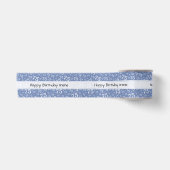Verjaardag 75 Nummer Patroon Blauw/Wit Satijnen Lint (Voorkant)