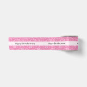 Verjaardag 75 Nummer Patroon Roze/Wit Satijnen Lint (Voorkant)