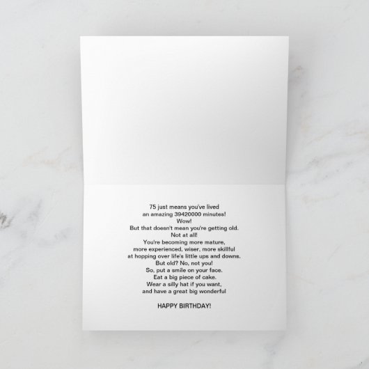 Verjaardag, 75e, ouder worden, papegaai, Kaart (Binnen)
