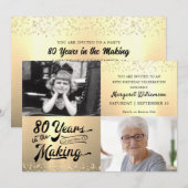 Verjaardag 80 jaar in de maak 2 foto's Goud Kaart (Voorkant / Achterkant)