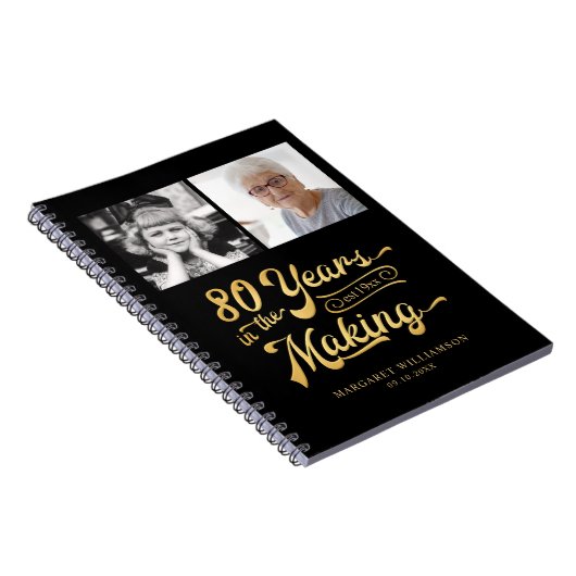 Verjaardag 80 JAAR IN DE MAAK 2 Foto's Guestbook Notitieboek (Rechterzijde)